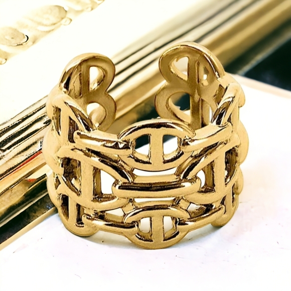 Mariner 18k Gold Plated Triple Stack Ring - Picture 3 of 4